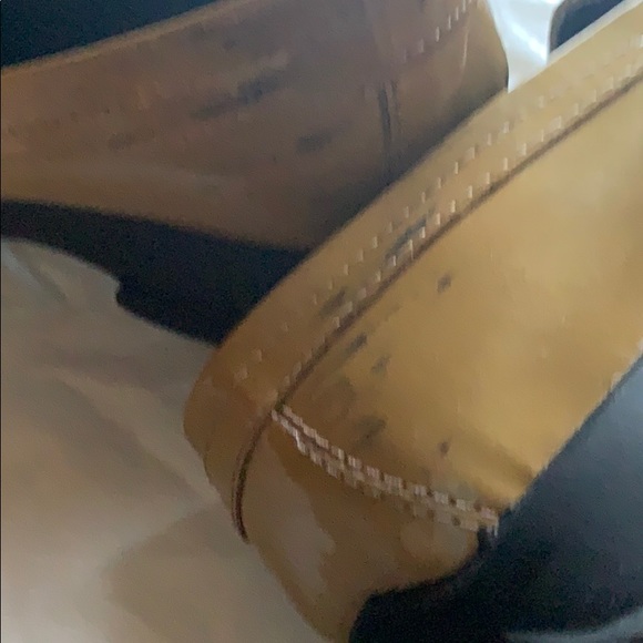 VINTAGE STEVE MADDEN PATENT LEATHER PLATFORM WEDGE MULES LOAFERS 6B - Picture 9 of 9